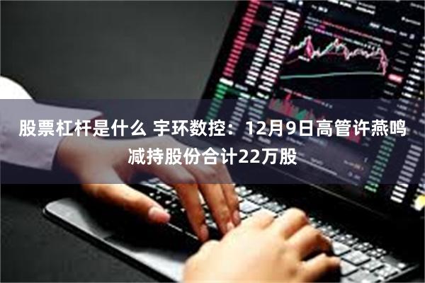 股票杠杆是什么 宇环数控：12月9日高管许燕鸣减持股份合计22万股