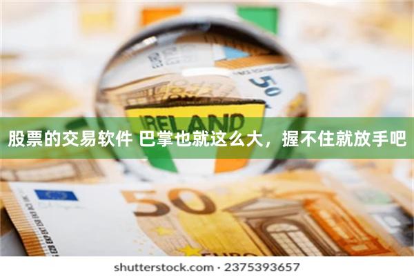 股票的交易软件 巴掌也就这么大，握不住就放手吧